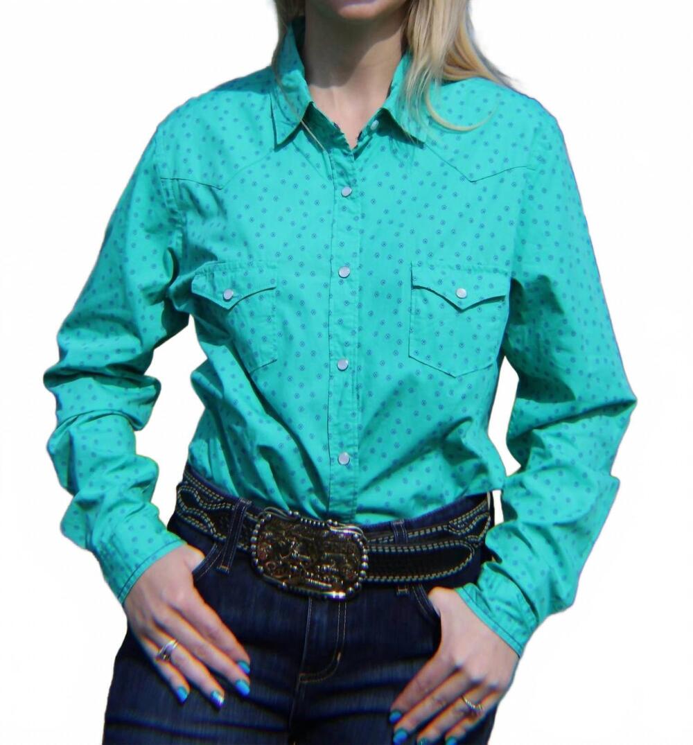 NEW PANHANDLE women's rough stock western shirt in turquoise